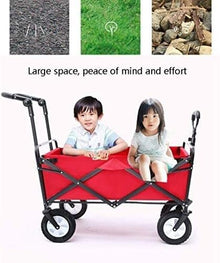 OTQEFTN Camping Trolley Beach Trolley Folding Garden Trolley Cart Heavy Duty Wagon Shopping Cart for Outdoor Camping Fishing Pull Truck with 4 Wheels Festival Trolley Folding Trolley