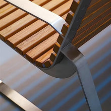 Garden Benches Outdoor Bench Chairs, Park Benches with Backrest and Armrests, Classic Steel Frame Solid Wood Bench Leisure Chairs for Patio Backyard Gardens Seating (Stainless Steel 200*54*78CM)