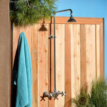 Outdoor Exposed Shower System 36"Wall Mounted Set with 12"Shower Head and Cross Handels in Chrome