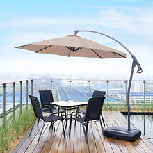 Parasol Cantilever Garden Hanging Umbrella Adjustable Angle - Main Pole Thickened - With Crank - Waterproof Shade Fabric for Outdoor Sunshade And Weatherproof (Dark Green 3m iron)