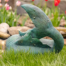 Zaer Ltd. Magnesium-Based Cement Mermaid Statues for Both Indoor and Outdoor Use (Lying Down Mermaid Finnleigh)