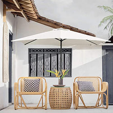 RWGOVLU 8.8 Ft Garden Umbrellas, Crank and Tilt Patio Umbrella, Waterproof Sun Shade for Outdoor Settings, Pool, Beach, Courtyard, Lawn, White