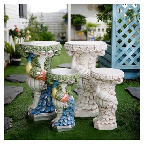 exproyzk Roman Columns with Bases, Classical Garden Pillar, Flower Stand Peacock Statue Decorative Column Pillar Sculpture for Home, Wedding Decor Party(Multi-Colored,35 * 35 * 71cm)