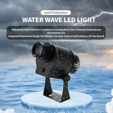 UPLTOE Dynamic Water Wave Projector Light, Ocean Ripple Garden Lighting, 1:0.6/1:1 Adjustable Ratio, 4K HD Imaging, High-Temp Lens, for Wedding Party Landscape Wall Tree Decoration SingleColor160W