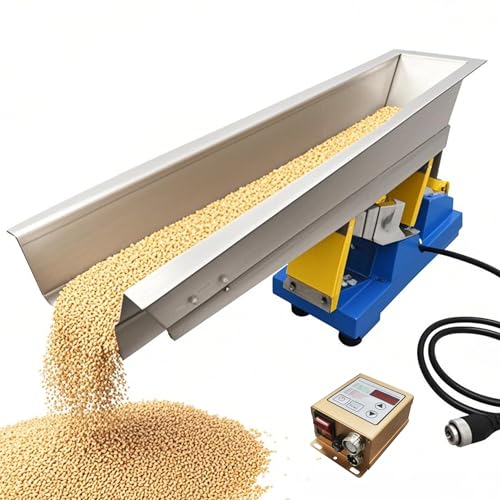 INTSUPERMAI Electromagnetic Vibratory Feeder for Industrial Materials, Automatic Vibration Conveyor System with Speed Control for Powder, Granules, Small Parts