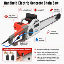 JianboBoxve 5800W 6500W Electric Concrete Saw, Handheld Diamond Concrete Chain Saw Wall Cutter Machine, Wet Cutting Tool for Concrete, Brick, Granite, Stone and Masonry Indoor Outdoor Use