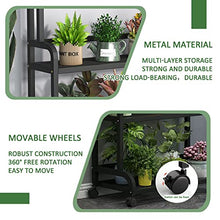 MIIKHI Plant Stand with Wheels Ladder Plant Shelf Flower Stands for Indoor Plants Metal Balcony Racks Garden Plant Holders
