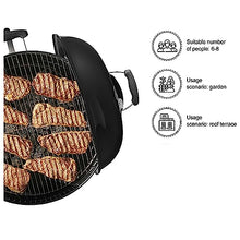Portable Charcoal Grill with Wheels, BBQ Coal Kettle Grills with Anti-scald Handle, Built-in Thermometer and Collapsible Grill, Space-saving and Easy To Clean, For Travel, Outdoor Cooking