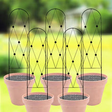 American GardenWorks Button Pot Trellises, Black, 46.5" H, Pack of 5