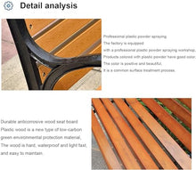 ERoomQ Outdoor GThe Bench,Heavy-Duty Park Bench with armrests and backrest, Patio Loveseats with cast Iron Frame and anticorrosive Solid Wood Slat