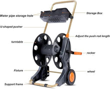 Hose Reel Cart With Wheels, Portable Hose Reel, Garden Hose Holder With Storage Design
