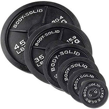 Body-Solid (OSB455) Olympic Weight Plate Set with Bar Black