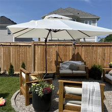 OROTLECT 132'' Square Wood Pattern Cantilever Umbrella,Cream