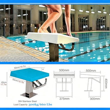 PioMue Diving Platform, 15 Degree Incline Starting Block, Inground Pool Diving Boards with Anti-Slip Rubber Surface for Professional Swimming Pool Competition and Training