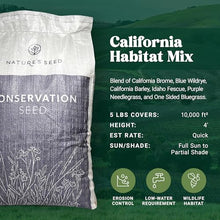Nature's Seed California Habitat Mix, Native Grass Seeds Blend for Lawn, Garden, Yard, Low Water, Wildlife Habitat, Restoration, 5 Lbs