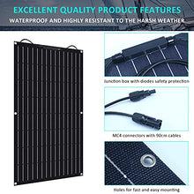 AUECOOR 600 Watts Solar Panel Wind Turbine Generator with 6 Blade Kit Hybrid System:2pcs 100W ETFE Flexible Monocrystalline Solar Panel,400W Wind Turbine