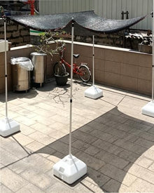 Elitix 4 Pack Sun Shade Pole with Base, Retractable Garage Shade Sail Poles for Ground No Drill, Porch Shade Shade Cloth Brackets(White,400CM/13.1FT/60KG)