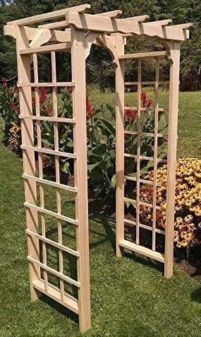 Amish-Made Morgan Style Pine Arbor - 4' Wide Walkthrough, Unfinished