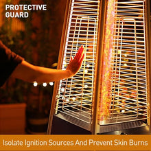 48000 BTU Pyramid Patio Heater with Glass Tube, Wheels and Cover