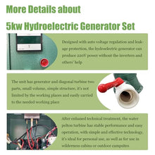 Yokoma Oblique Impact Hydro Generator 5kw Hydroelectric Generator Set Excitation Hydraulic Generate Excitation Water Pelton Turbine, AC220V Single-Phase