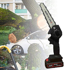 JKSVTF Electric Chainsaw, Mini Chainsaw, 6 Inch Cordless Saw The Battery-Operated Mini Wood Cutter with 2 Rechargeable Battery for Garden and Outdoor (Red 1 Battery)