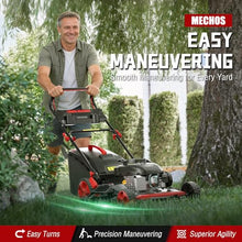 MECHOS 21 Inch 201cc 4-Cycle Engine 3-Position Cutting Height Adjustment 3-in-1 Gas Walk Behind Self Propelled Lawn Mower, Black