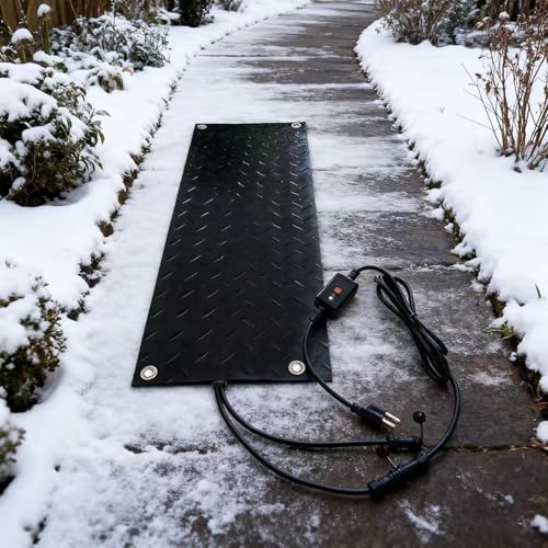 ZRUTIMI Outdoor Anti-Slip Heated Sidewalk MATS, Heated Lane MATS, Winter Snow Removal and ice-Melting Products(60x160cm/23.6x63in)