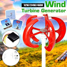 ZSFHJZC 3000W/4000W/5000W Wind Turbine Generator, 12V 24V 48V 5 Blades Vertical Wind Turbine Kit, 3 Phase AC Permanent Magnet Generator with Controller, Small Wind Turbine Generator,4000W-12V