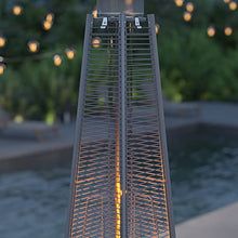 Merrick Lane Outdoor Patio Heater - Silver Pyramid Heater - 7.5 Feet Tall Portable Outdoor Heater