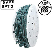 Novelty Lights 1,000 Feet C7 E12 Socketed Wire Spool, 36 Inch Spacing