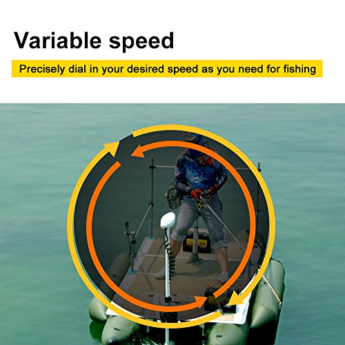 AQUOS Haswing 12V 55LBS 54" Bow Mount Electric Trolling Motor with Remote Control White & Remote Control