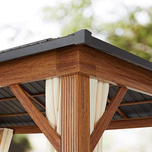 TOOLPORT 10x13 ft Hardtop Gazebo, Steel Roof, Champagne