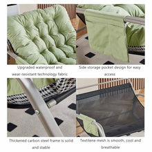 Double Comfortable Soft Cushion Bedroom Rocking Chair, Breathable Living Room Rocking Chair, Modern Lounge Chair for Balcony, Zero Gravity Chairs with Side Pockets Armrests, Ergonomic Chairs