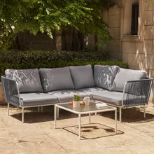 EAST OAK 5-Piece Montauk Modular Patio Furniture Set Outdoor Sectional Sofa with Coffee Table Dove Grey