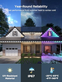 Govee Permanent Outdoor Lights 2, 150ft RGBIC Outdoor Lights with 100 Modes