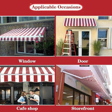 WZUOPG Manual Retractable Awning Door Window Awning Shelter Outdoor Canopy Home Deck Canopy with Manual Crank Handle（Frame Included ）