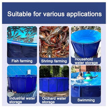 Zfmnoyev Canvas Fish Pond Pool, Large Round Pool Above Ground with Brackets, Foldable Water Storage Tank, Easy to Install, for Koi Pond Culture Agricultural Irrigation(1x0.6 m)
