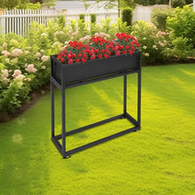 Yellulu Metal Elevated Planter Box, 28" H Raised Garden Bed with Legs, Tall Rectangle Planter with Drainage System, Outdoor Indoor Elevated Garden Box for Vegetable Flower Herb Fruit (4, Black-28 H)