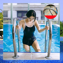 Pool Handrails Stainless Steel Pool Hand Rail, 3-Bend Swimming Pool Safety Handrails for Inground Pool Entry, Easy Mount Hand Grab Rail with Base