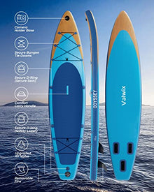 Valwix Inflatable Stand Up Paddle Board w/Electric Pump & Action Camera Mount - 12ft Odyssey Blue