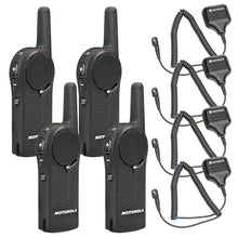Motorola Solutions DLR1020 Two-Way Digital Business Radio + HKLN4606 Remote Speaker Mic 4-Pack Black