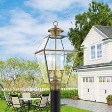 Livex Lighting 2384-01 Westover 3-Light Outdoor Post Lantern, Antique Brass