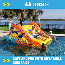 WOW Sports Giant Inflatable Floating Water Slide - 2 Lanes - 9 ft - Hi-Vis Graphics - Kids & Adults