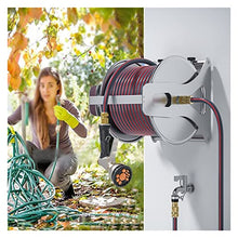 Garden Hose Reels Cart Wall Mount Water Hose Storage for Outside, Outdoor Hose Reel Heavy Duty Hose Reel, Water Hose Holders Outside (65.6ft/20m)