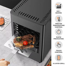 KUYBTU Electric Steak Oven, Countertop Broiler Grill with Temperature Control and 30-Minute Timer for Cooking Beef and Vegetables