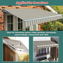 WZUOPG Manual Retractable Awning Door Window Awning Shelter Outdoor Canopy Home Deck Canopy with Manual Crank Handle（Frame Included ）