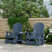 Wildridge Heritage Double Rock-A-Tee Outdoor Glider Set with Table Patriot Blue