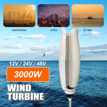 ZHOZHUT 3000W Magnetic Levitation Wind Turbine 12V / 24V / 48V Wind Turbine with Controller and Unloader, No Noise Vertical Axis Wind Turbine Generator for Home, Street Lighting,White,3000W12V