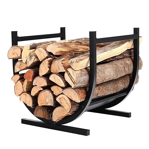 LFSDFJ Firewood Rack Curved Lumber, Stove Log Kindling Stacker, Waterproof Outdoor Storage for Deck, Patio, Porch, Lawn, and Wood Burner,Firewood Rack