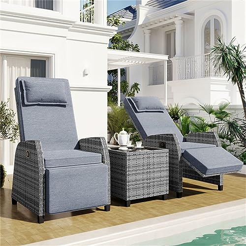 YWMLFZ Outdoor Rattan Set with Coffee Table, Adjustable, Suitable for Patio, Swimming Pool